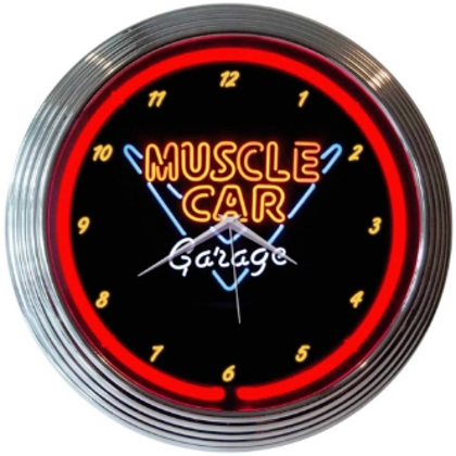 Muscle Car Garage Neon Clock / Garage Clocks / Muscle Car Neon Clock