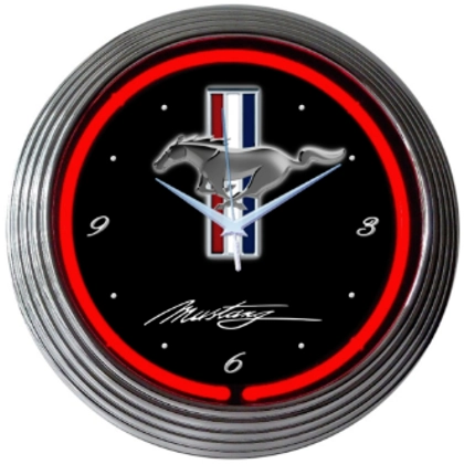 Licensed Ford Mustang Neon Clock / Ford Clocks / Mustang Neon Clock