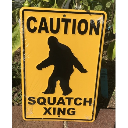 Sasquatch Signs / Caution Squatch XING Metal Sign / Sasquatch Crossing Sign / Sasquatch Gifts