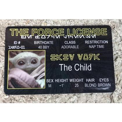 Baby Yoda ID Card / Baby Yoda / Baby Yoda Card / Star Wars / The Mandalorian / Yoda Gifts / Star Wars Gifts / Baby Yoda Gifts / Cute Gifts