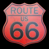 Route 66 Shield Sign / Red Rustic Sign.. Route 66 Shield Sign / Red Rustic Sign..