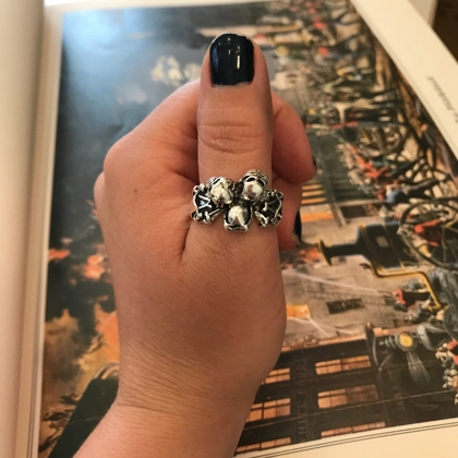 Size 7 1/4 Biker Ring 80s Biker Rings Eddie Munson Skull Ring Stranger Things Vecna Inspired Mens Rings Gifts for him 80s Inspired Jewelry