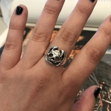 Size 7 3/4 Biker Ring 80s Biker Rings ..