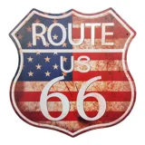 Route 66 Shield USA Sign / Yellow Rust..