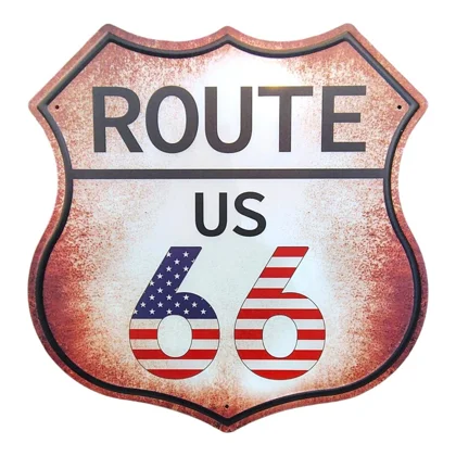 Route 66 Shield USA Sign / USA 2 Rustic Signs / Car Garage Decor