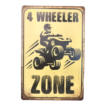 4 Wheeler Zone Sign / 4wheeler Signs / Quad Racing Sign ATV Polaris