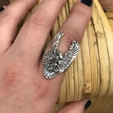 Size 7 3/4 Biker Ring 80s Biker Rings ..