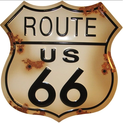 24" Route 66 Sign / Faux Rust Aged Route 66 Signs