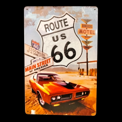 Route 66 Classic Car Sign / Route 66 Signs / Garage Man Cave Sign