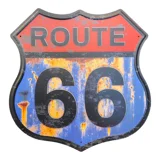 Route 66 Shield Sign / USA Blue Rustic..