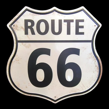 Route 66 Shield Sign / NEW Rustic Signs / Car Garage Decor