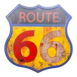 Route 66 Shield Sign / Yellow Rustic S.. Route 66 Shield Sign / Yellow Rustic S..