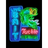 Live Bait Neon Sign / Fishing Tackle R..