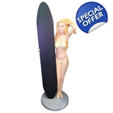 Bikini Surfer Girl Statue / Fiberglass..