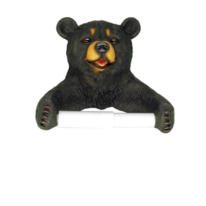 BLACK BEAR TOILET PAPER HOLDER STATUE / BLACK BEAR DECOR / BEAR DECOR