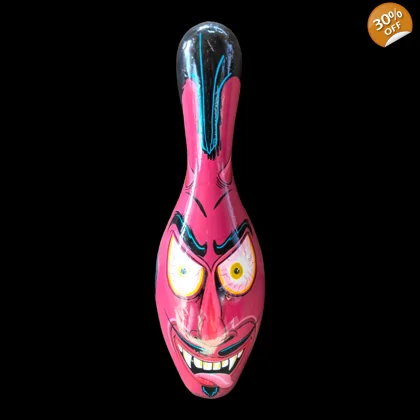 Unique Original Devil Bowling Pin / Creepy Cartoon / Man Cave