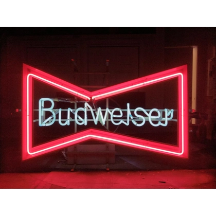 Original Budweiser Neon Sign / Bud Beer Vintage Bar Wall Signs