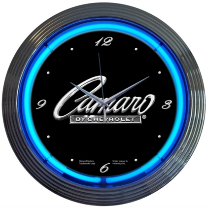 Licensed Chevrolet Camaro Neon Clock / Camaro Car Clocks / Single Band Garage Neon Clock