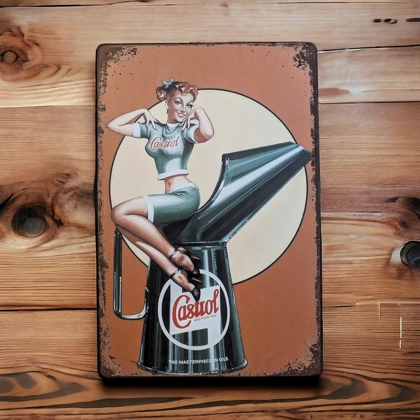 Castrol Pin-Up Girl Sign / Castrol Signs /Pin -Up Signs