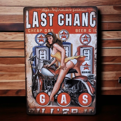 Last Chance Gas Pinup Sign / Pin-Up Girls Signs