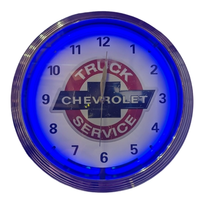 Licensed Chevrolet Trucks Neon Clock / Chevy Trucks Service / Neon Truck Clocks / Chevy Clock