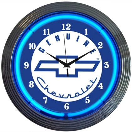Licensed Genuine Chevrolet Neon Clock / Chevy Single Band Neon / Chevrolet Clocks