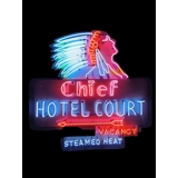 Chief Hotel Court Neon Sign / Native A..