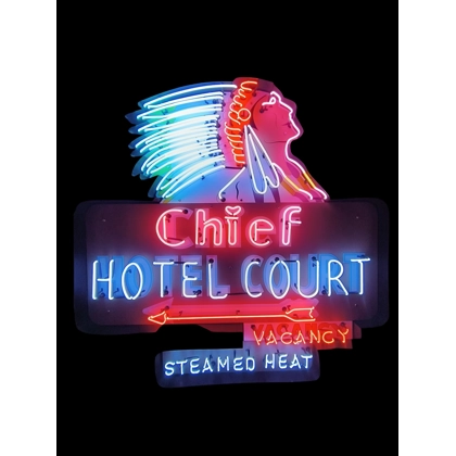 Chief Hotel Court Neon Sign / Native American Indian Wall Decor Signs