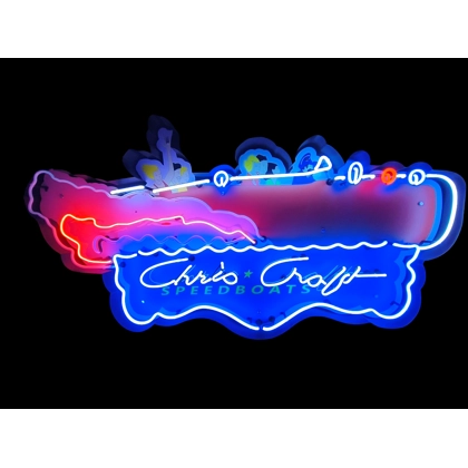 Animated Chris Craft Neon Sign / Speedboat Fishing Signs / Mens Boating Signs