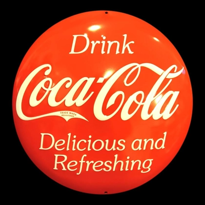 Licensed 14" Coca-Cola Button Wall Sign / Coca Cola Coke Garage Signs / Diner Food