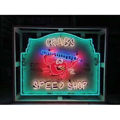 Custom Animated Crabs Speed Shop Neon Sign / Crabs Mechanic Signs