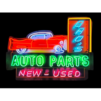 Dad's Auto Parts Neon Sign / New Used Car Dealership Wall Signs For Men