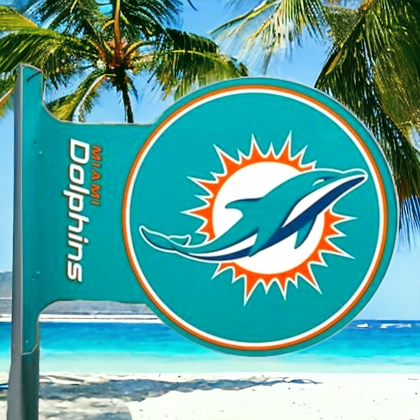Dolphins Flange Sign / Dolphins Football Signs