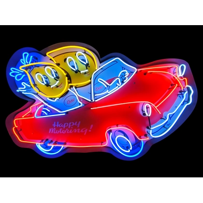 Esso Neon Sign / Happy Motoring Car Neon Sign / Petroliana Wall Decor