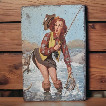 Fishing Pin-Up Girl Sign / Fishing Signs / Pin-Up Girl Sign