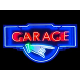 Garage Neon Sign / Garage Pointing Han..