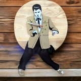 Elvis Presley Pendulum Clock / Gold Da..