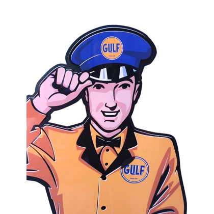 4' Gulf Service Man Sign / Gulf Mens Garage Signs / Petro Decor