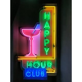 Happy Hour Neon Sign / Martini Glass /..