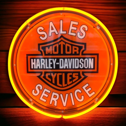 Harley Davidson Neon Sign / Sales And Service Neon Signs / Motorcycle Neon Signs