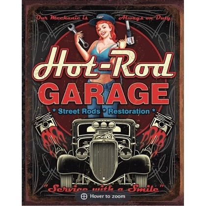 Hot-Rod Garage Sign / Garage Signs / Pistons Metal / Man Cave Hot-Rod Garage Sign / Garage Signs / Pistons Metal / Man Cave