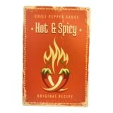 Chili Pepper Sauce HOT & Spicy sign / ..