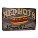 Red Hot Plump and Juicy Hot Dog Sign /..