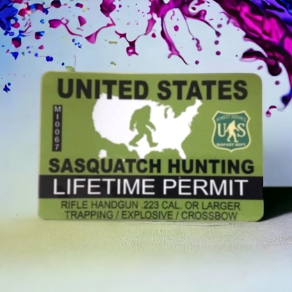 Sasquatch Hunting Decal / Bigfoot Lifetime Permit Stickers