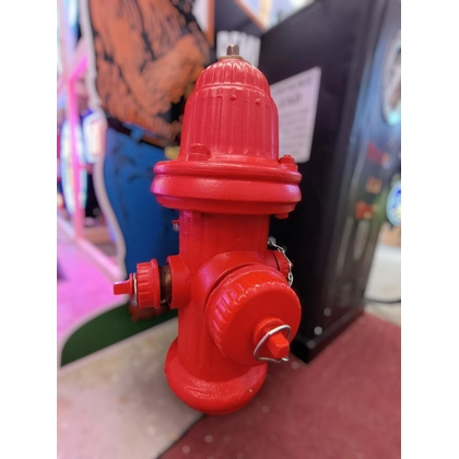 Original Fire Hydrant / Vintage Red Cast Iron Michigan Fire Hydrant Firefighters