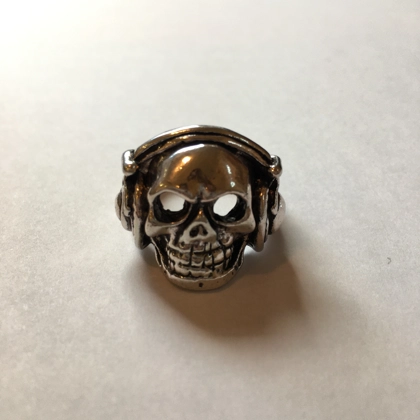 Size 9 1/2 Biker Ring Biker Rings Eddie Munson Skull Ring Skeleton Ring Halloween Jewelry Gifts for Bikers Eddie Munson Inspired Skull Ring