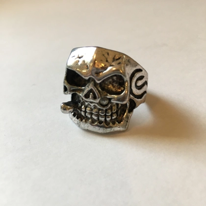 Size 8 3/4 Biker Ring Biker Rings Eddie Munson Skull Ring 80s Biker Ring Eddie Munson Inspired Skull Rings Halloween Jewelry Stranger Things