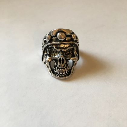Size 8 Biker Ring Biker Rings Eddie Munson Skull Ring Skeleton Rings Skull Rings Halloween Jewelry Gifts for Biker Eddie Munson Inspired