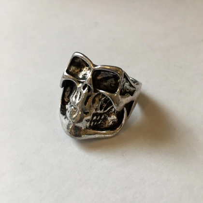 Size 8 1/2 Biker Ring 80s Biker Rings Eddie Munson Skull Ring Stranger Things Vecna Skull Rings Halloween Costume Jewelry Gift for Biker