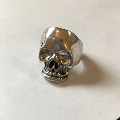 Size 7 1/4 Biker Ring 80s Biker Rings Eddie Munson Skull Ring Stranger Things Vecna Inspired Skull Ring Halloween Jewelry Gift for Biker